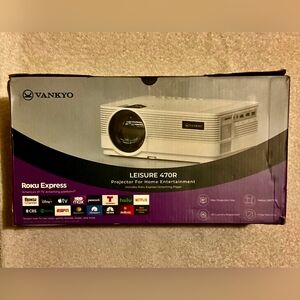 BRAND NEW VANKYO Leisure 470R HD Mini Projector w Roku Express Streaming Player.